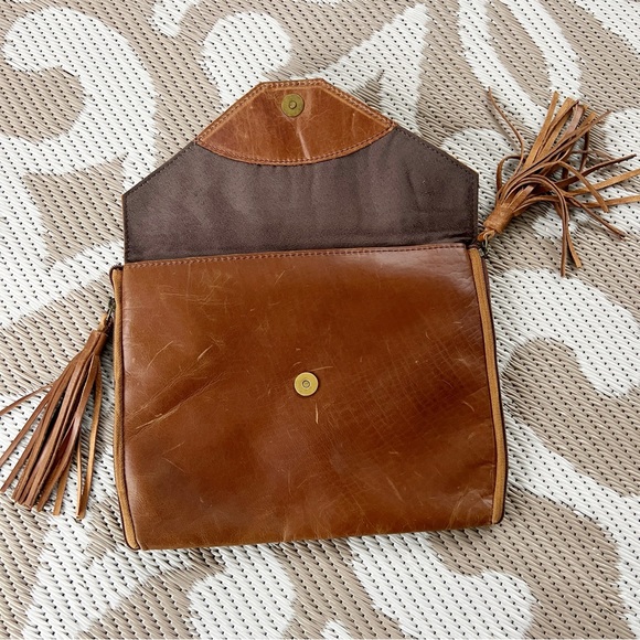 Leather Tassle Zipper Clutch | Tablet Sleeve - Picture 6 of 6
